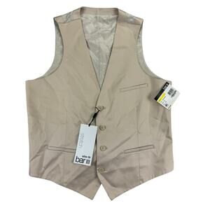 Bar III Mens Slim Fit Stretch Cotton Solid Suit Vest Tan M